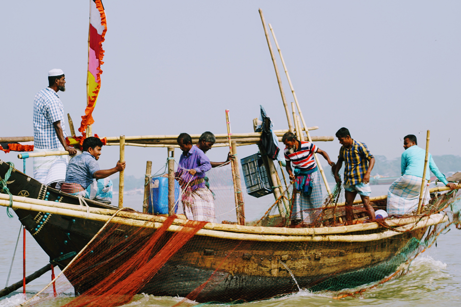 Fishermen in the coastal area